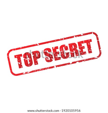 Top secret grunge stamp icon. Red TOP SECRET text and frame sign isolated on white background. Vector illustration.