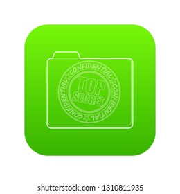 Top secret icon green vector isolated on white background