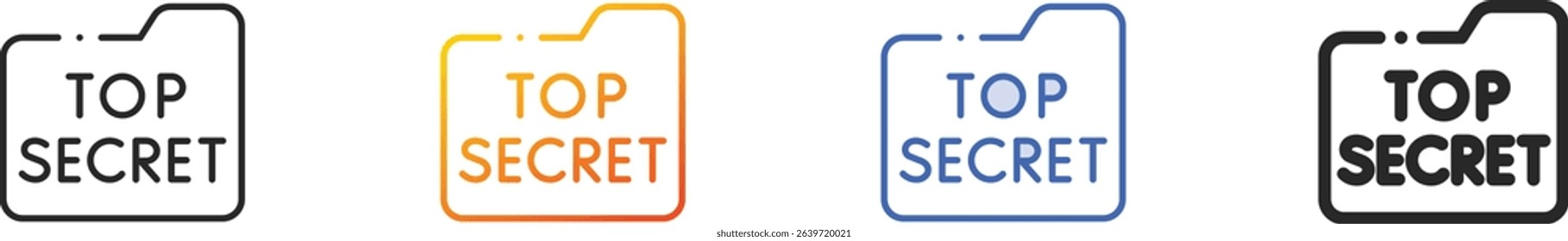 top secret icon.Thin Linear, Gradient, Blue Stroke and bold Style Design Isolated On White Background