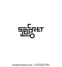 Logotipo tipográfico clave de alto secreto.