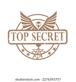 Un sello de alto secreto de estilo logo con águila y signo privado.