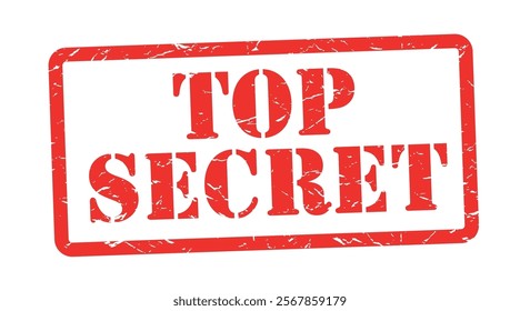 Top secret on red rubber stamp