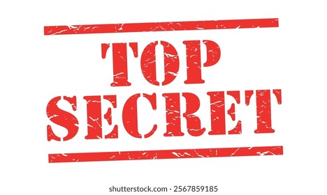 Top secret on red rubber stamp