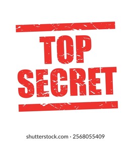 Top secret on red rubber stamp