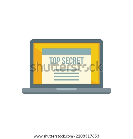 Top secret personal information icon. Flat illustration of top secret personal information vector icon isolated on white background