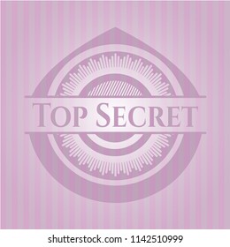 Top Secret pink emblem. Retro