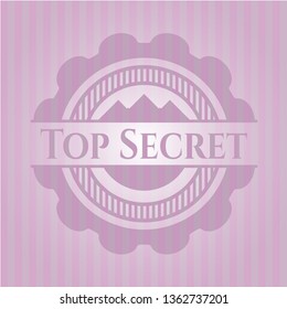 Top Secret pink emblem. Retro