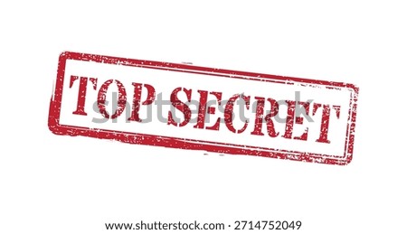 Top Secret red grunge rectangle rubber stamp seal for classified confidential documents