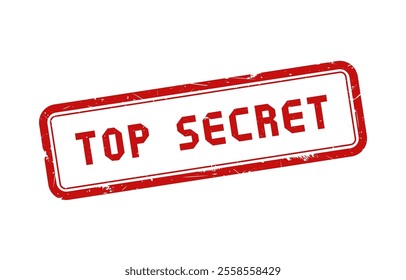 Top secret with red grunge rubber stamp. Vector illustration.