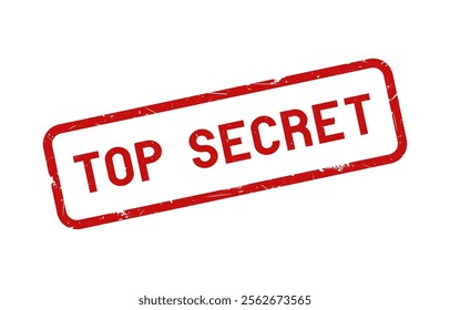 Top secret with red grunge rubber stamp. Vector illustration.