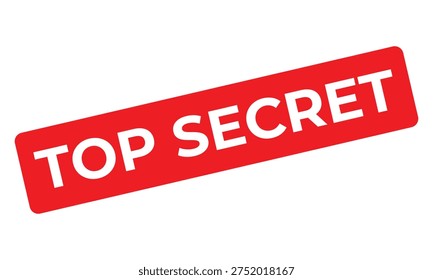 Top secret red label isolated on white background representing confidential information, classified document warning, privacy protection, and restricted access concept for security and sensitive data.