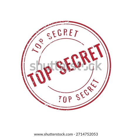 Top Secret red round grunge rubber stamp seal confidential classified information