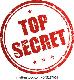 Top secret red rubber stamp