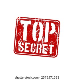 Top secret - red rubber stamp with grunge effect - vector illustration