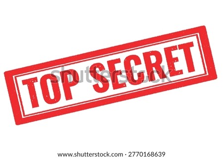 top secret red rubber stamp on a white transparent background
