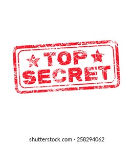 Top secret red stamp isolated on white background