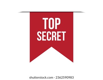 top secret red vector banner illustration isolated on white background