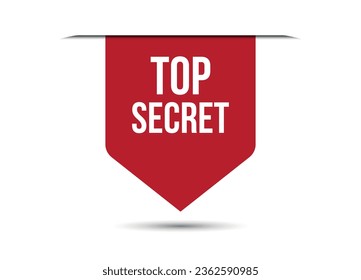 top secret red vector banner illustration isolated on white background