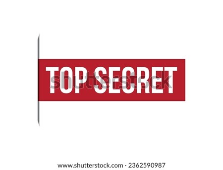 top secret red vector banner illustration isolated on white background
