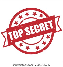 Top secret round stamp icon grunge distressed style