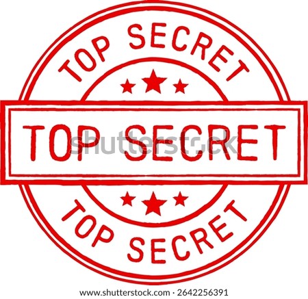 Top secret rubber stamp. Isolated vector illustration.