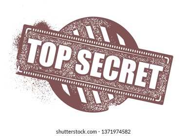 Top Secret Rubber Stamp. Vector Illustration.