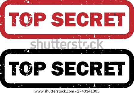 Top secret. Security Vector Stamps Bundle. Classified Minimalistic Badges, Censored Labels, Transparent Grunge Effects. Classified Document Design. Vintage Security Seal.