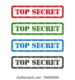 top secret set rubber stamp isolated on white background.