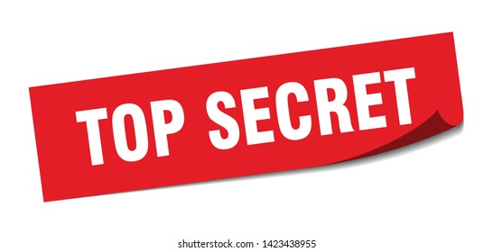 top secret square sticker. top secret sign. top secret banner