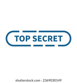 Top Secret Stamp In Blue Line Rounded Rectangle Shape

