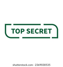 Top Secret Stamp In Green Line Rectangle Shape
