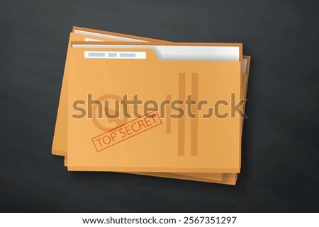 top secret stamp on folder with papers