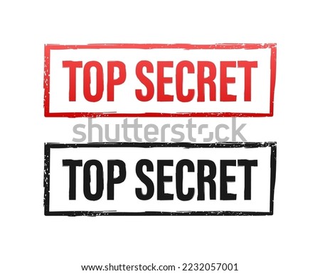 Top secret stamp on white background. Vector stock illustration.