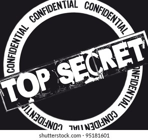 Top Secret Stamp Over Black Background Stock Vector (Royalty Free