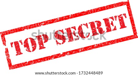 Top Secret Stamp. Red Text Rubber Stamp Ink - Vector.