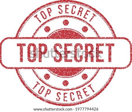 Top secret stamp. Red textured stamp. Vector editable