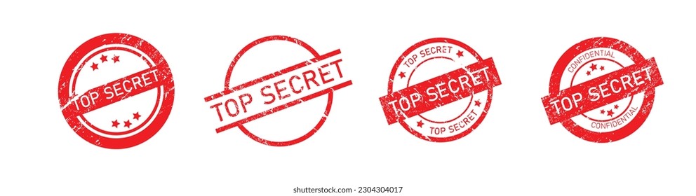 Red Top Secret Stamp or Sticker Stock Vector - Illustration of