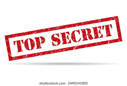 Símbolo de sombra de sello secreto superior, Botón de signo de etiqueta engomada, Ilustración vectorial de Anuncio de texto .