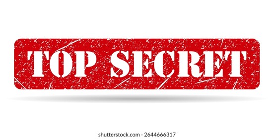 Símbolo de sombra de carimbo secreto superior, botão de sinal de etiqueta adesiva, ilustração de vetor de banner de texto .