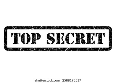 Top secret stamp symbol, label sticker sign button, text banner vector illustration .