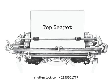 Top Secret typed words on a Vintage Typewriter