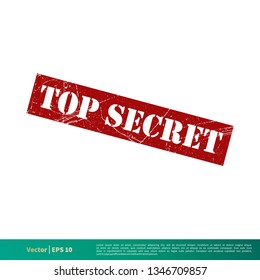 Top Secret Vector Banner Stamp Template Illustration Design. Vector EPS 10.