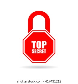 Top secret vector icon illustration isolated on white background