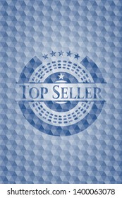 Top Seller blue polygonal badge. Vector Illustration. Detailed.