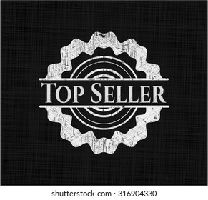 Top Seller chalkboard emblem written on a blackboard