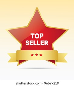 Top seller label. Vector