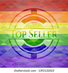 Top Seller on mosaic background with the colors of the LGBT flag