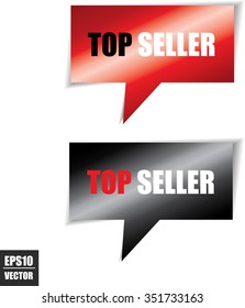 Top seller speech bubbles square template | business banner with symbol icon - Vector.