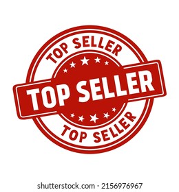 Top seller stamp. Top seller icon. Best seller. Vector illustration top seller red ribbon stamp.