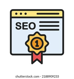 Top SEO icon vector image. Can also be used for Search Engine Optimization. Suitable for mobile apps, web apps and print media.